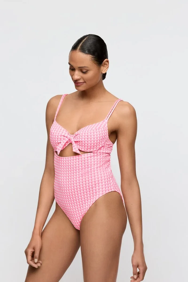 Marie Jo Swimwear - Mary Lynn Badeanzug mit vollen Cups, roséfarbenes Vichy-Karo