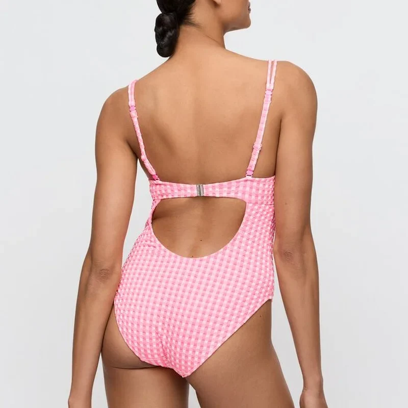 Marie Jo Swimwear - Mary Lynn Badeanzug mit vollen Cups, roséfarbenes Vichy-Karo