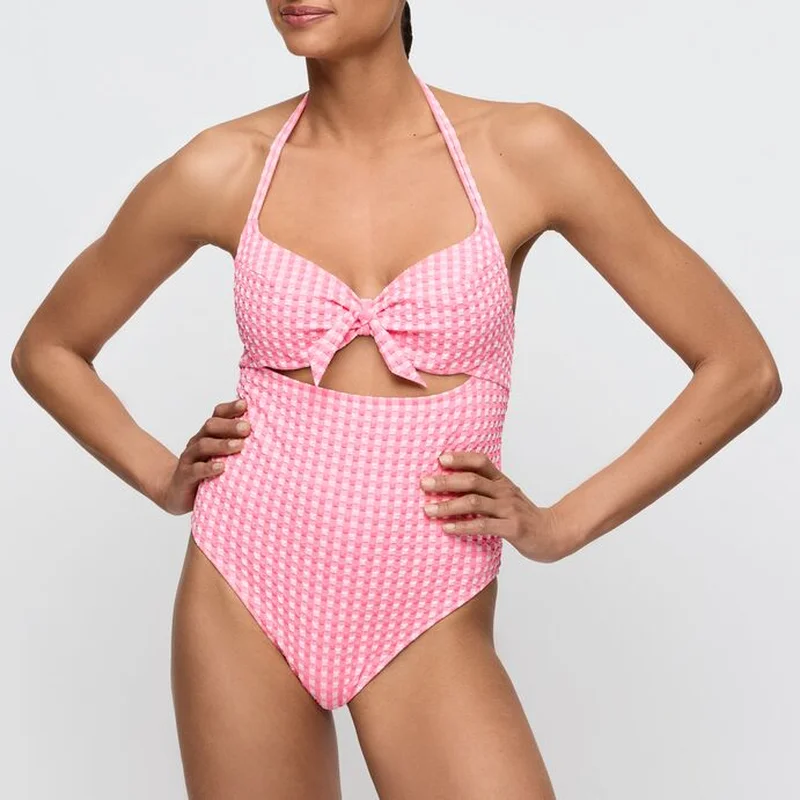Marie Jo Swimwear - Mary Lynn Badeanzug mit vollen Cups, roséfarbenes Vichy-Karo