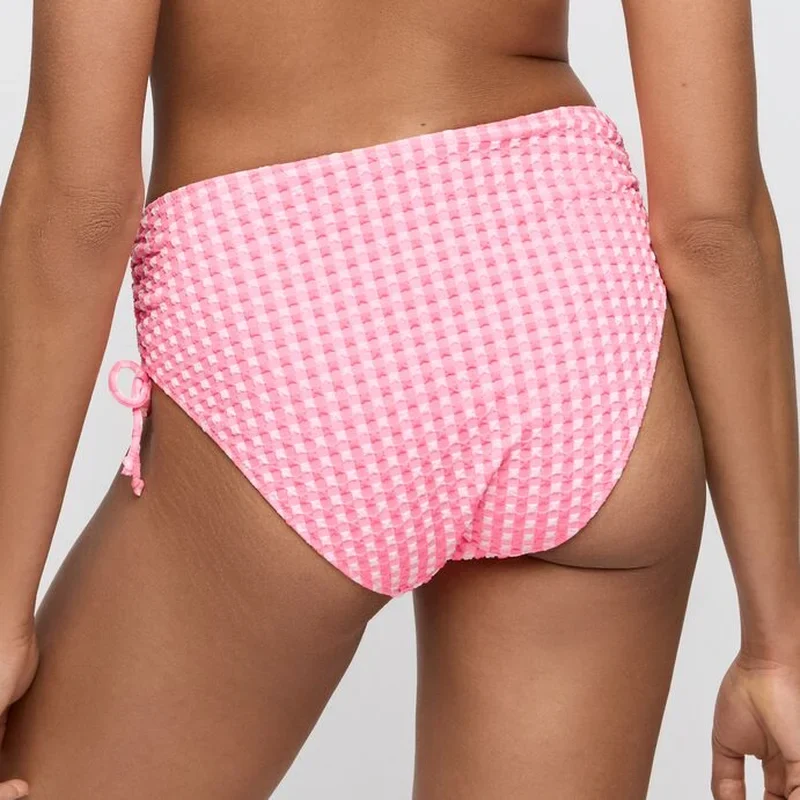 Marie Jo Swimwear - Mary Lynn Bikinihose, hochgeschnitten, mit Seilmuster, rosa Vichy-Karo