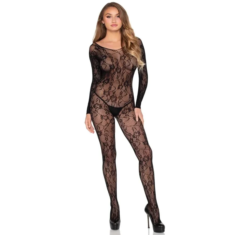 LEG AVENUE - 89366 SPITZEN-DESSOUS-BODYSTOCKING, SCHWARZ - EINHEITSGRÖSSE