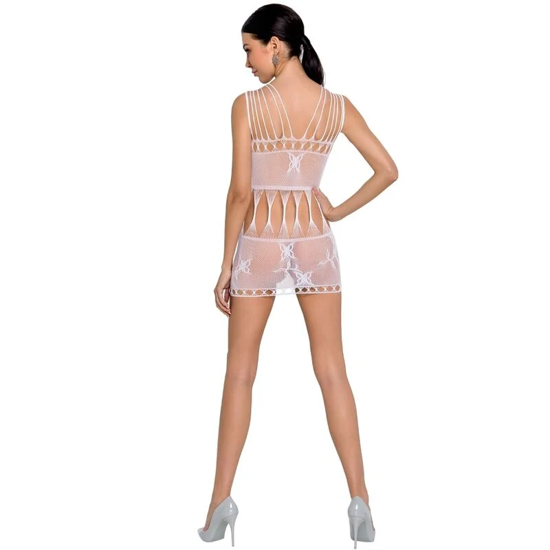 PASSION - WOMAN BS090 WEISSER BODYSTOCKING, EINE GRÖSSE