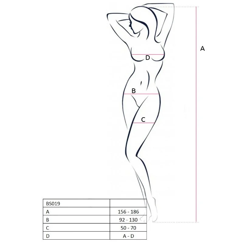 PASSION - WOMAN BS019 WEISSER BODYSTOCKING, EINE GRÖSSE