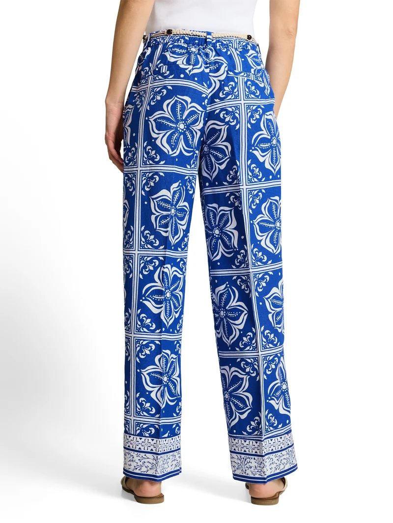 Wide Leg Hose mit Leinenanteil
