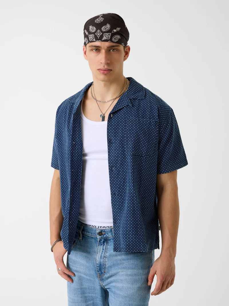 GJ BOXY CROPPED CAMP SHIRT