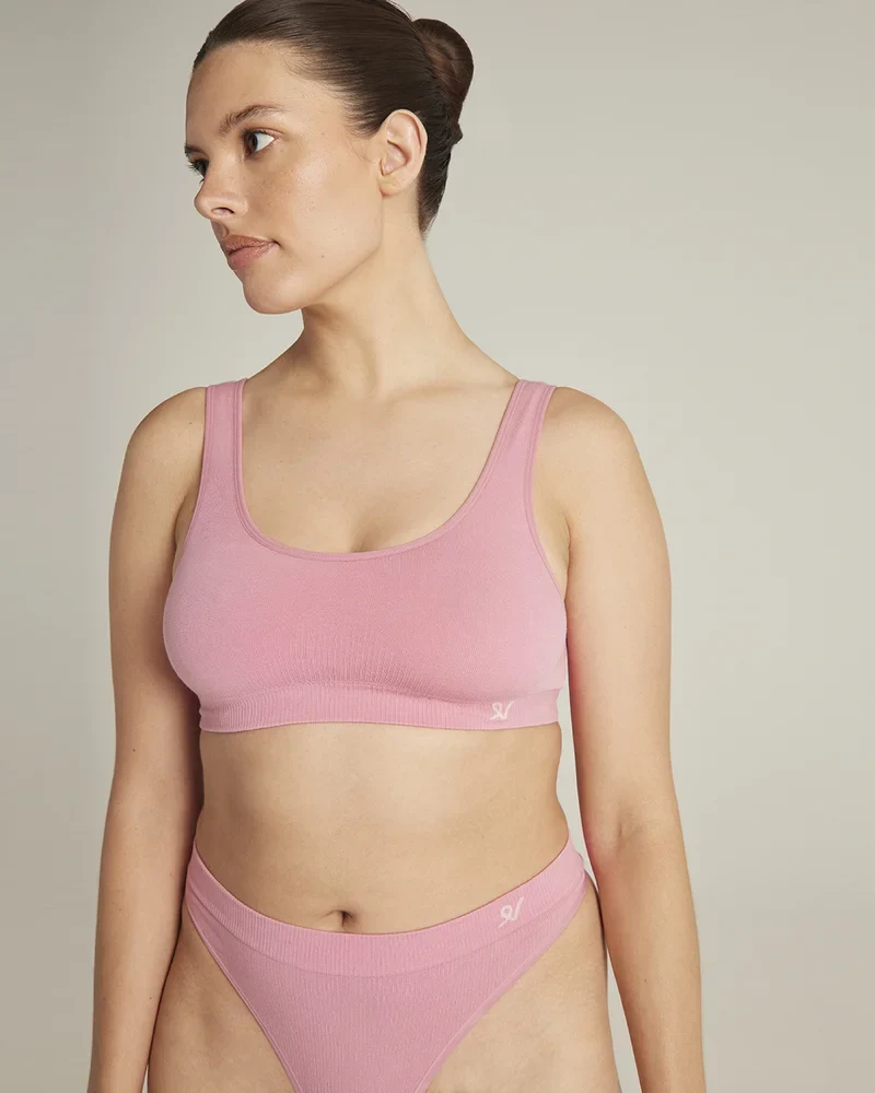 Nudea - Nahtloses TENCEL™ Crop-Top in Rosenrosa