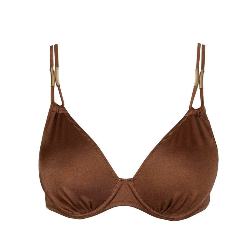 Marie Jo Swimwear – Hello Sunset Gepolstertes Bikini-Oberteil in Herzform, Sepia
