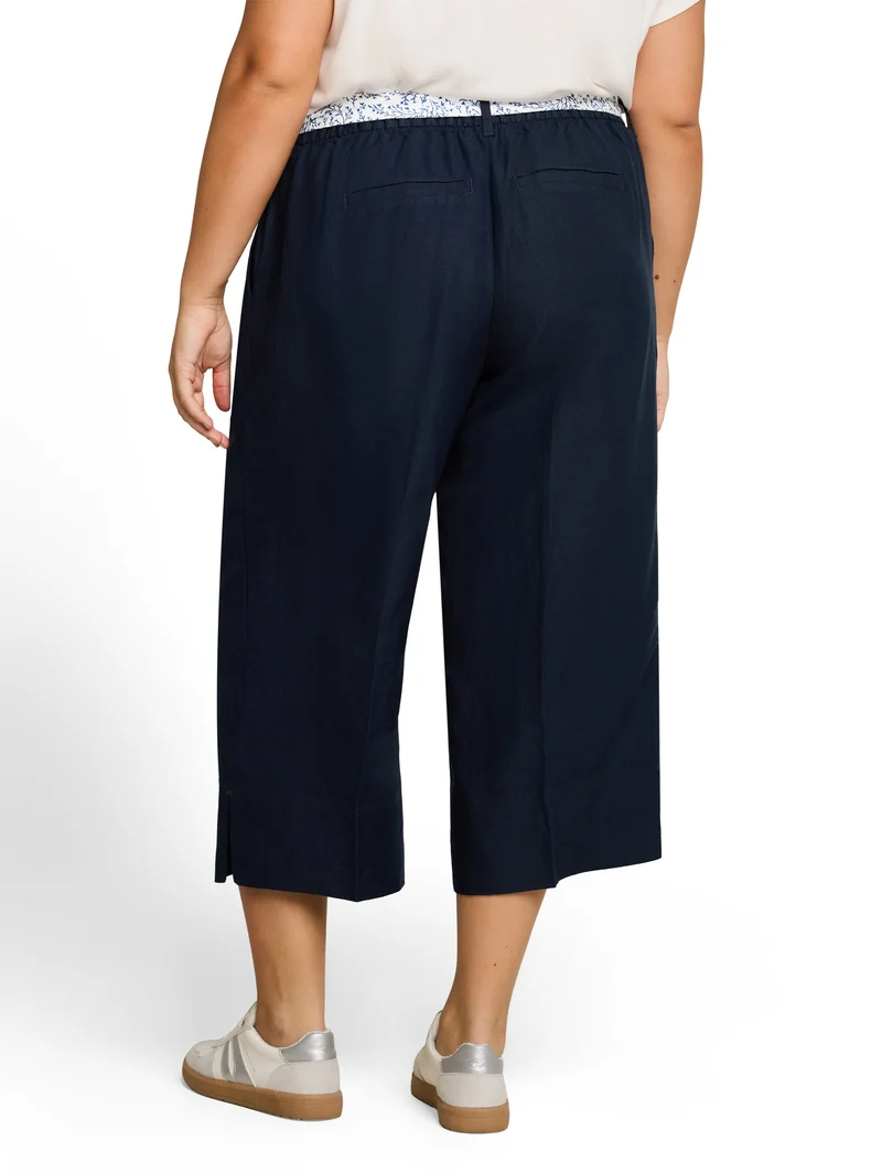 Plus Size - Culotte Hose mit Leinenanteil