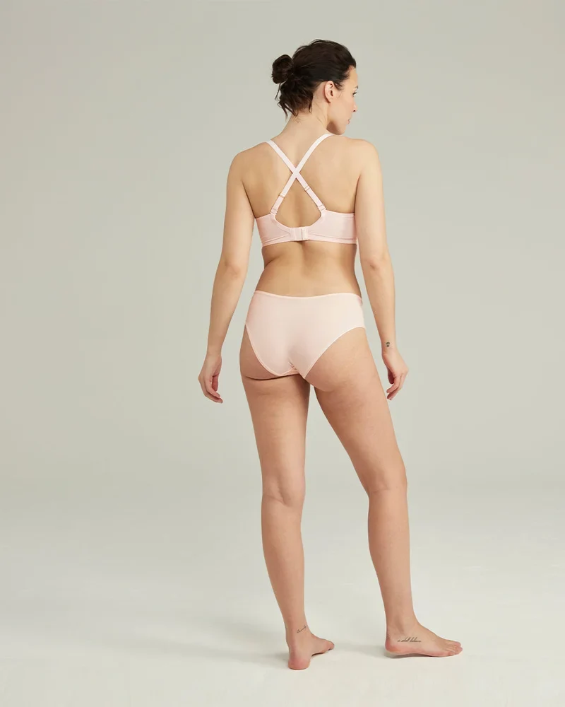 Nudea - Stretch-Bikinihose mit mittelhohem Bund, Blush Pink
