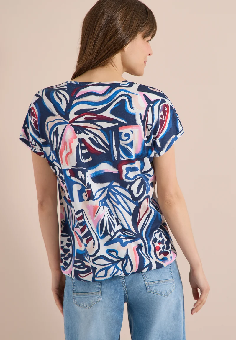 Kurzarm Shirt mit Spitzendetail