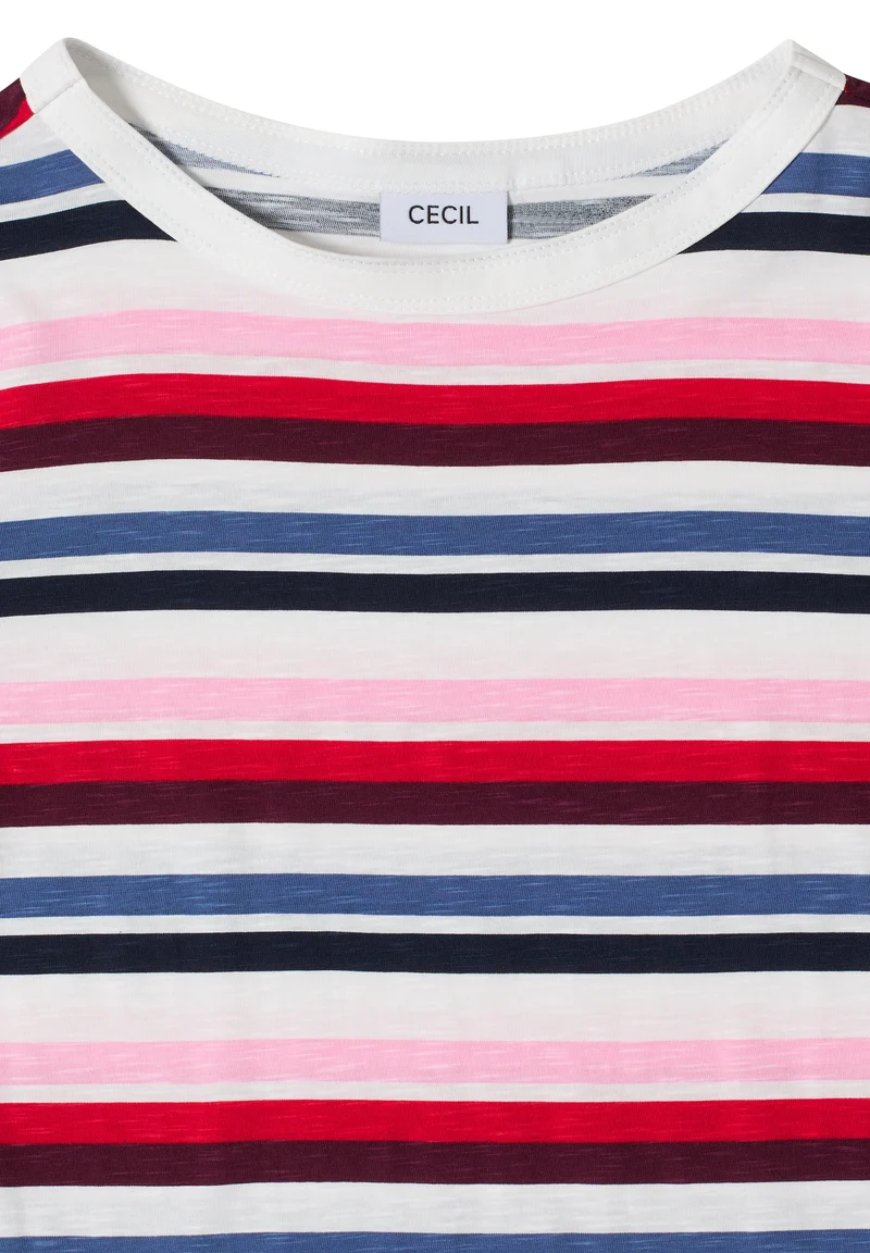Kurzarm Shirt mit Multicolor Streifen