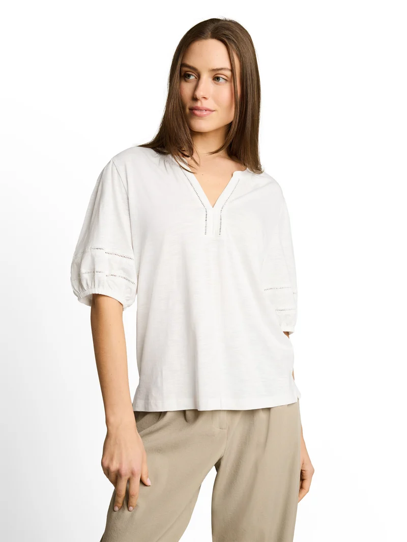 Blusenshirt mit Spitzendetails