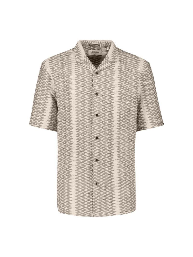 Shirt Short Sleeve Jacquard Fancy ZigZag