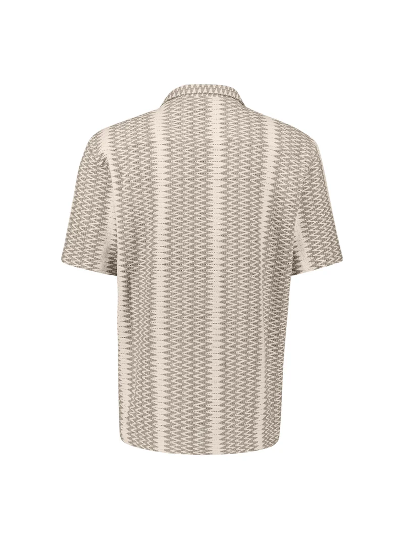 Shirt Short Sleeve Jacquard Fancy ZigZag