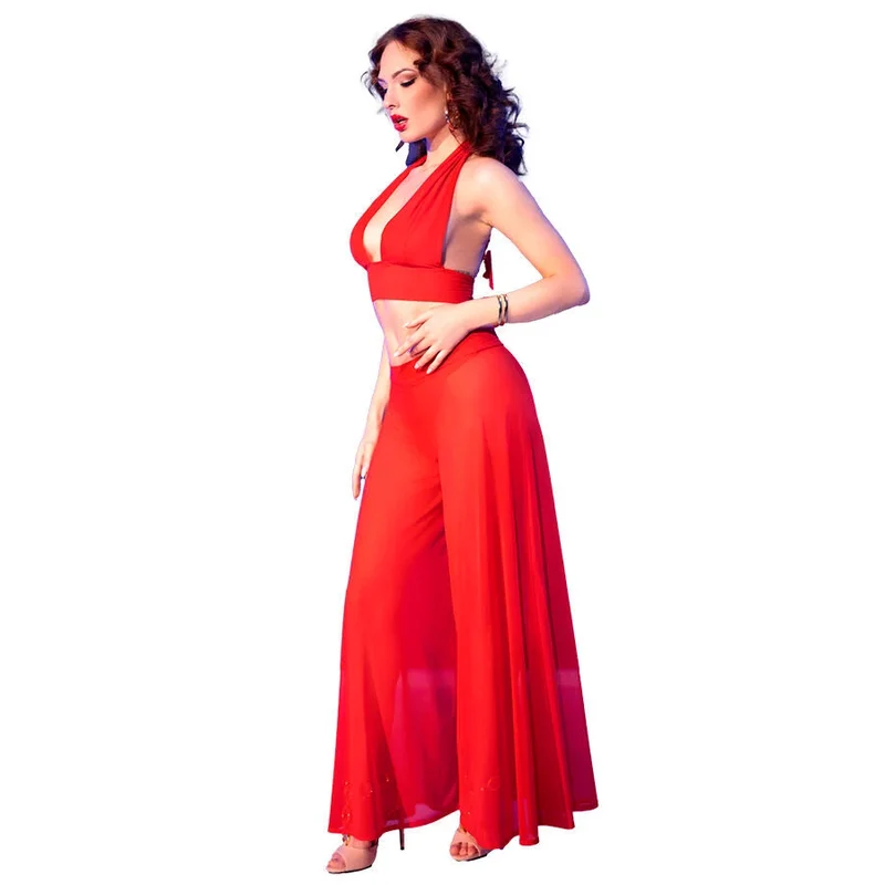 CHILIROSE - CR 4857 ROTES TOP- UND HOSENSET