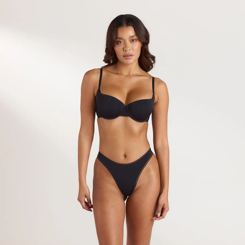 Comfort Balconette Bra - Black