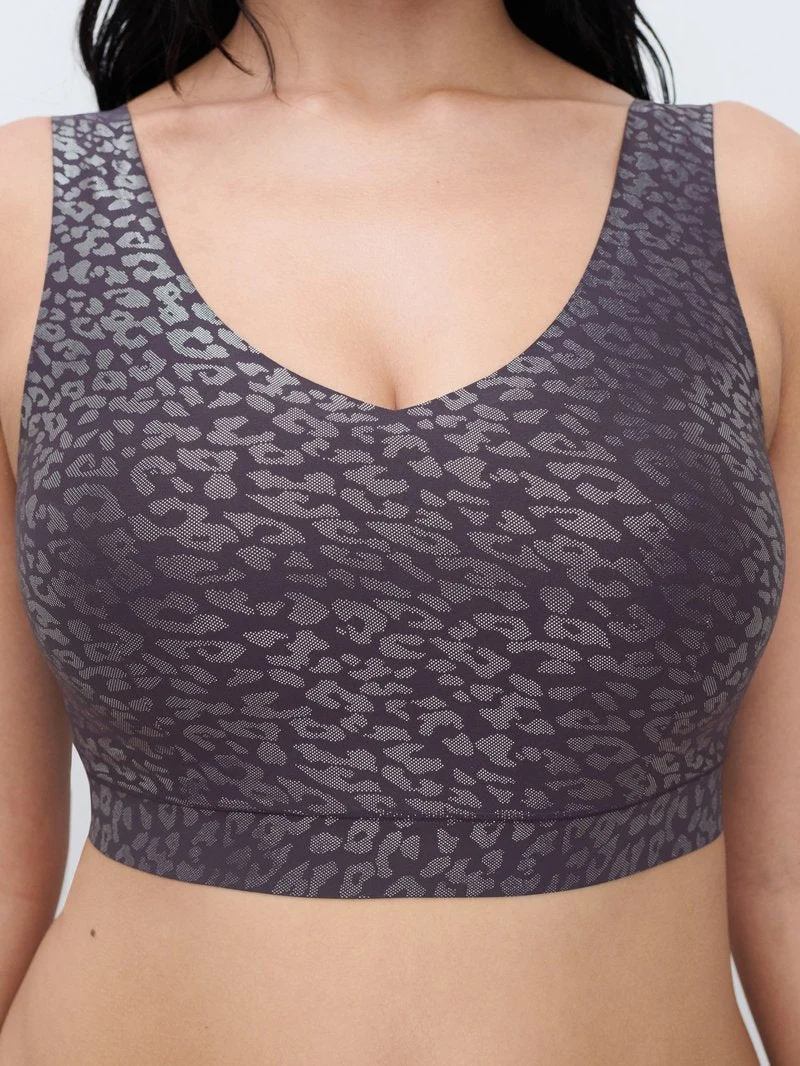 Chantelle - Softstretch-Bralette mit V-Ausschnitt und bügellosem Oberteil, Tintenschimmer-Print