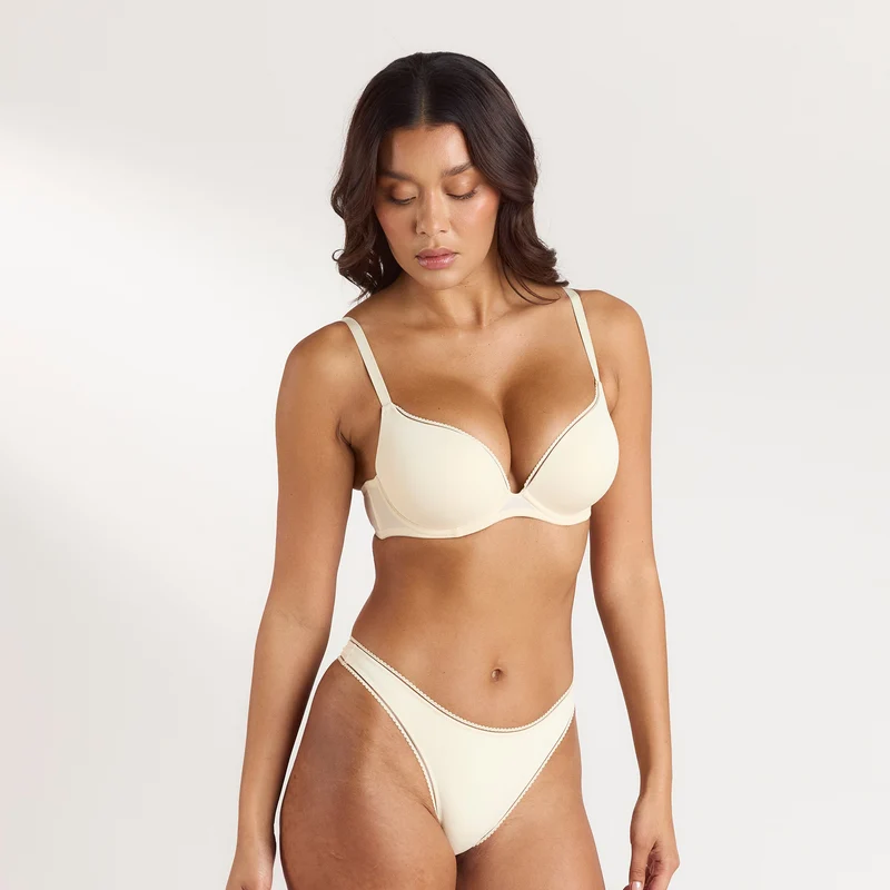 Comfort High Push-Up Bra - Latte