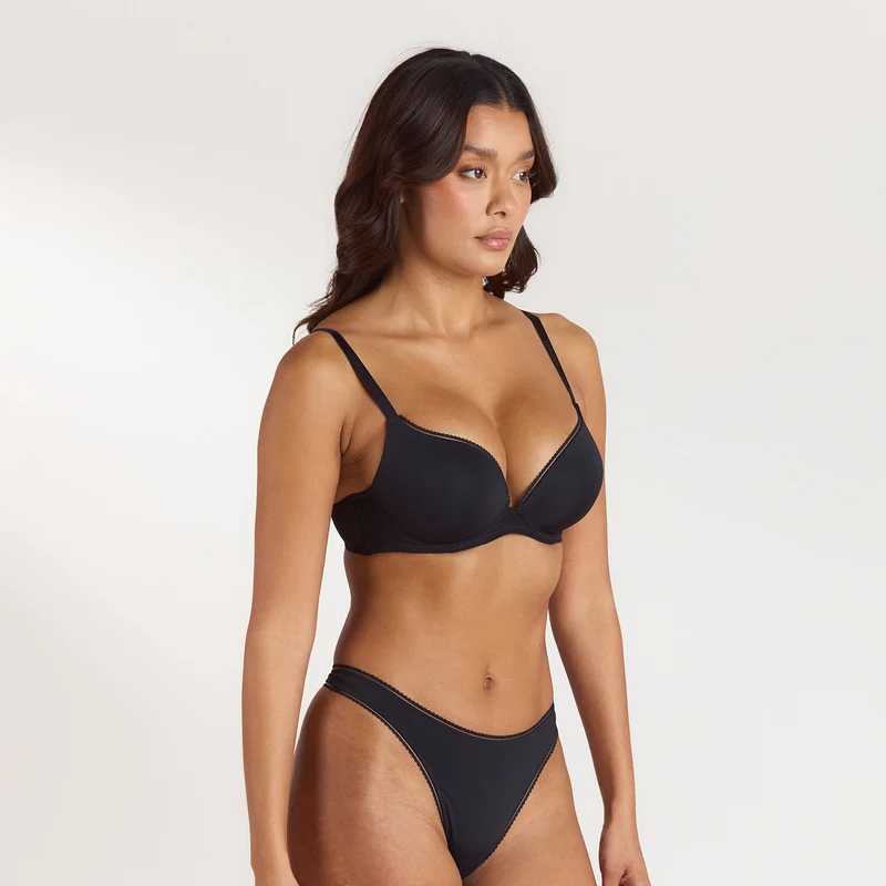 Comfort High Push-Up Bra - Black