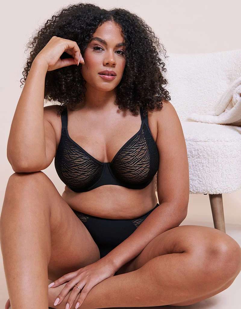 Curvy Kate Smoothie Lace Moulded Balcony Bra Black