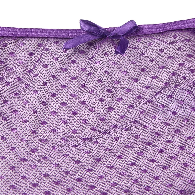 Lila High-Waist-Spitzenhöschen – Verstellbare Träger & Baumwollzwickel
