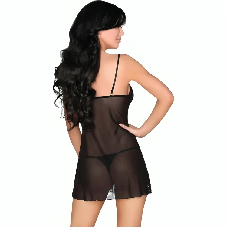 LIVCO CORSETTI FASHION - LUISE - BABYDOLL + TANGA - SCHWARZ