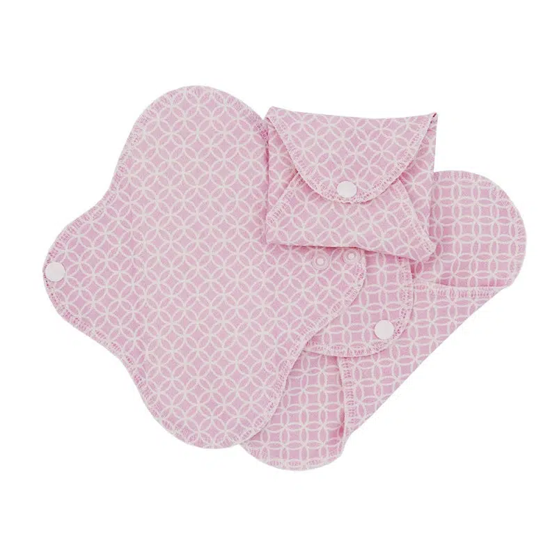 Imse Vimse Slipeinlagen (Stoffbinden) aus Bio-Baumwolljersey – 3 Stück – Pink Halo