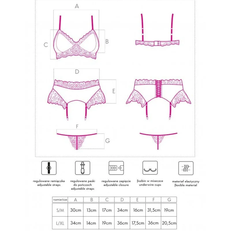 LIVCO CORSETTI FASHION - NAHIR - BH + HÖSCHEN + STRUMPFGÜRTEL