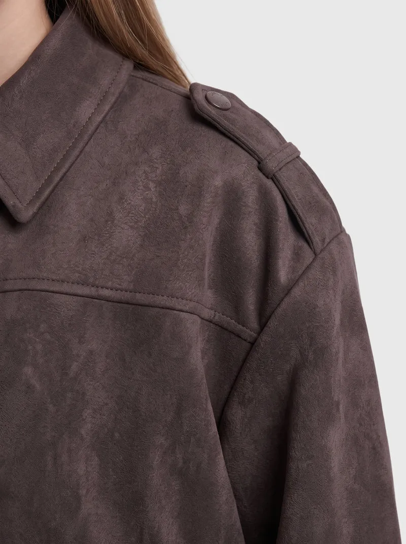 KOGNIA FAUX SUEDE BAT JACKET OTW GRL