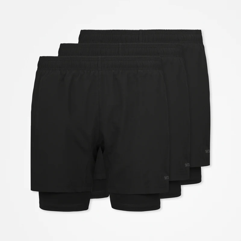 2 in 1 Shorts Herren | Schwarz
