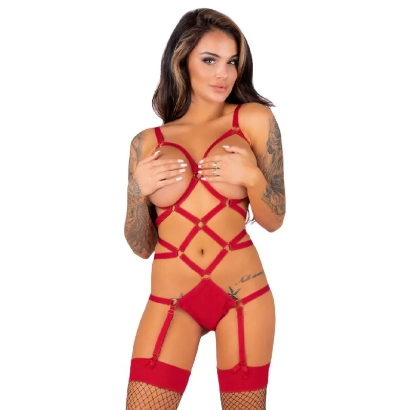 LIVCO CORSETTI FASHION - THIARA - SET BODY + STRÜMPFE - ROT