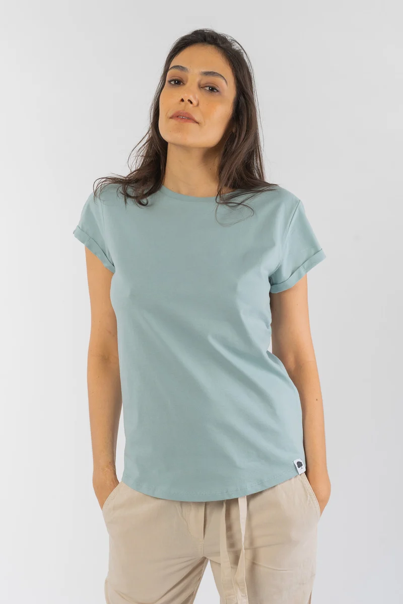 Vintage T-Shirt für Frauen Rolled Sleeve