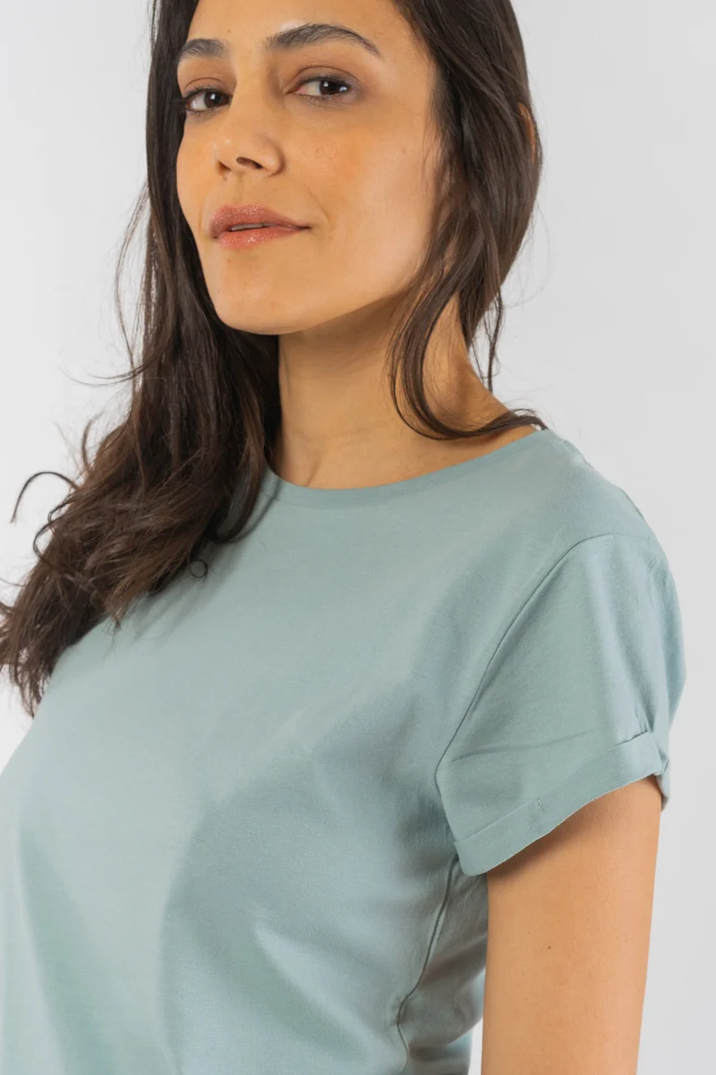 Vintage T-Shirt für Frauen Rolled Sleeve