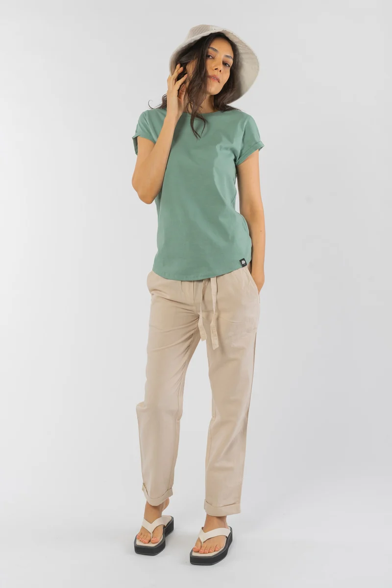 Vintage T-Shirt für Frauen Rolled Sleeve