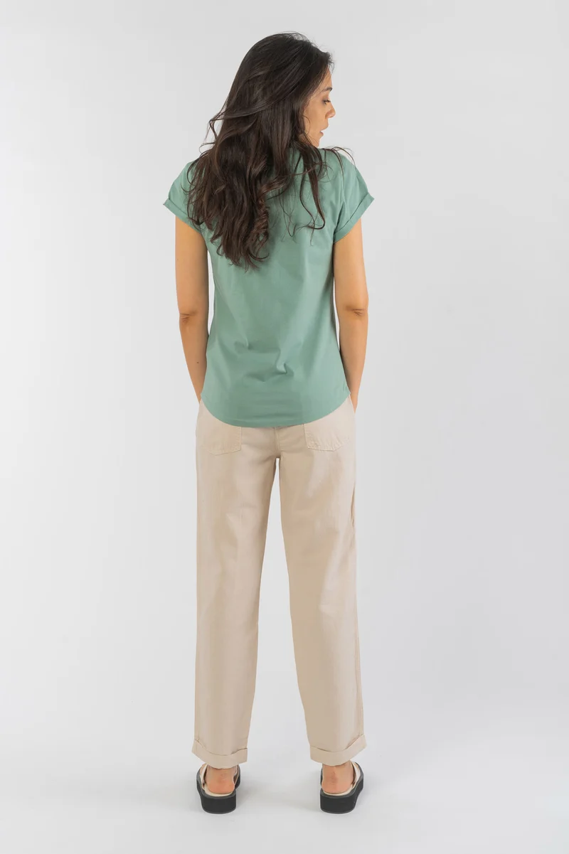 Vintage T-Shirt für Frauen Rolled Sleeve