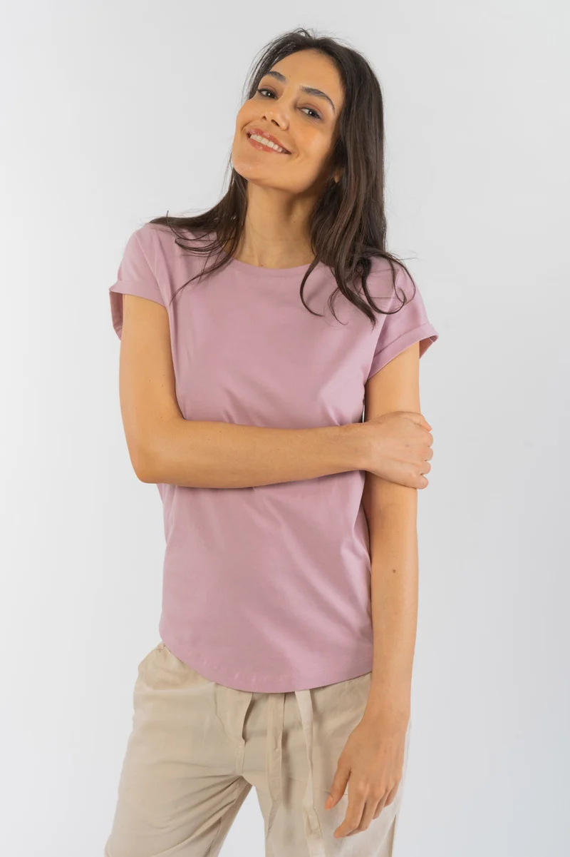 Vintage T-Shirt für Frauen Rolled Sleeve