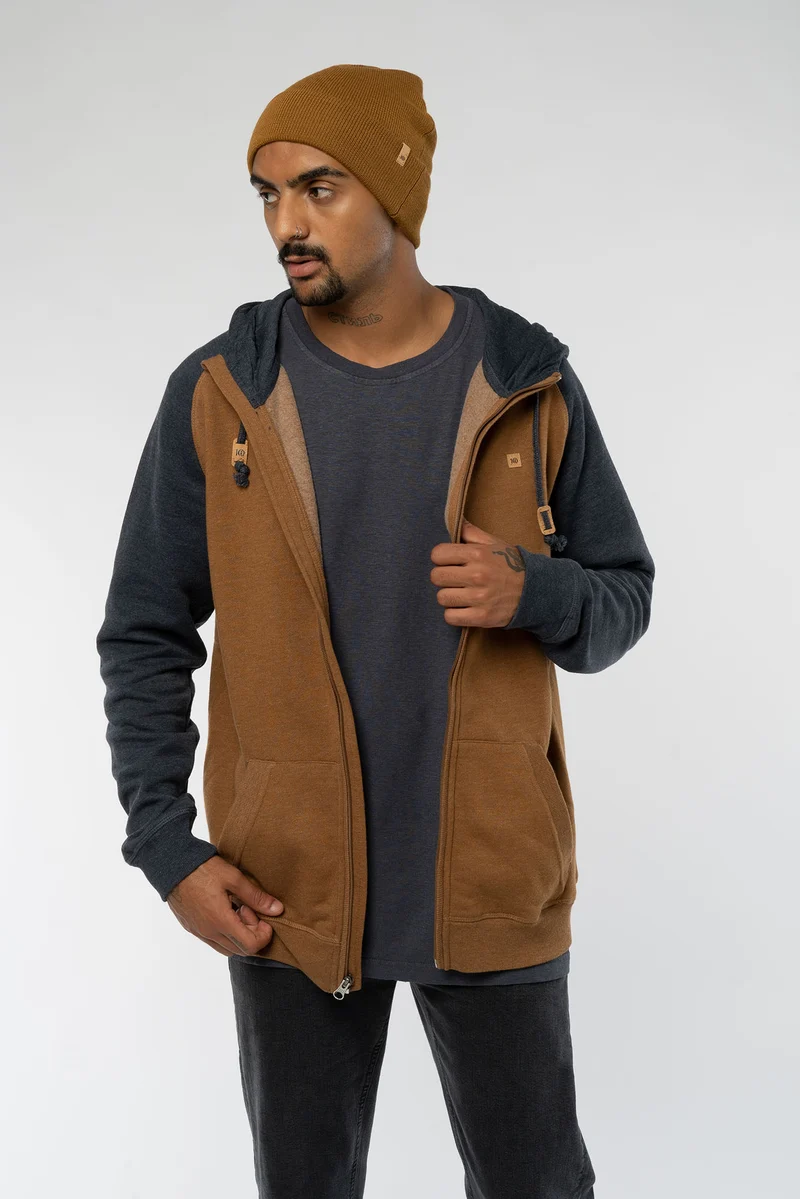 Zip Hoodie aus Baumwolle & recyceltem Polyester