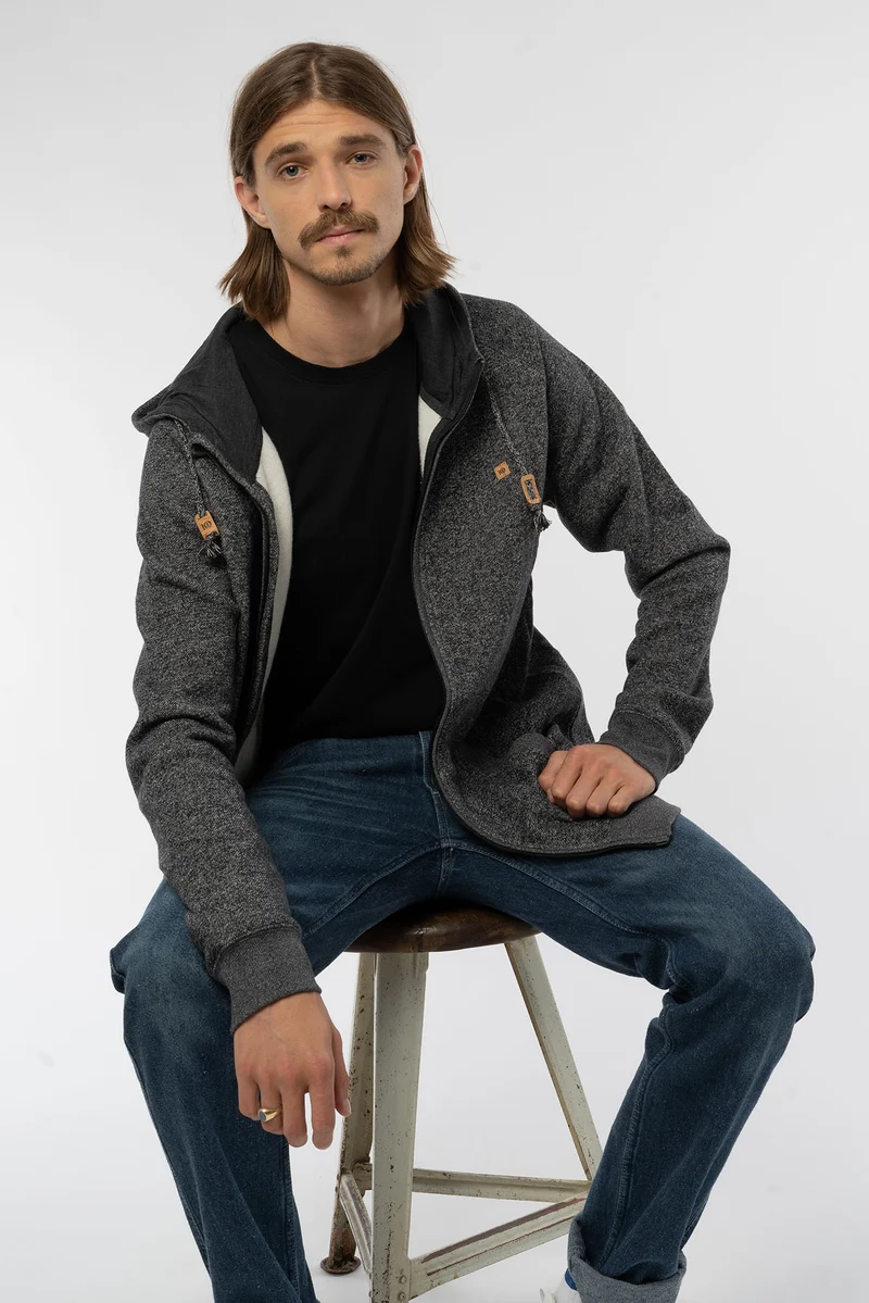 Zip Hoodie aus Baumwolle & recyceltem Polyester