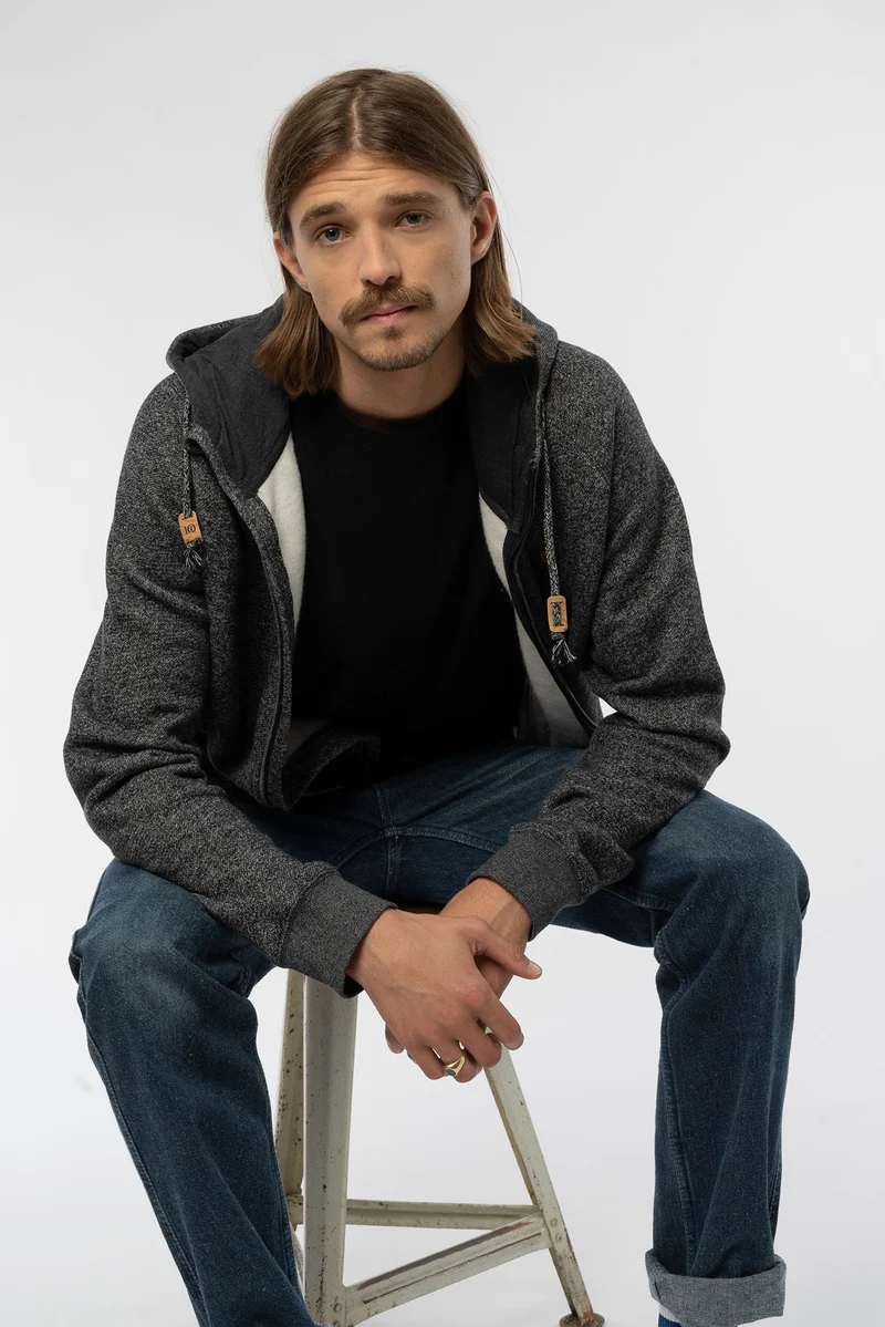 Zip Hoodie aus Baumwolle & recyceltem Polyester