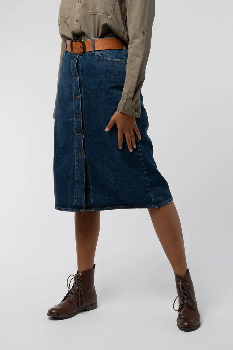 Denim Midi Rock aus Bio Baumwolle