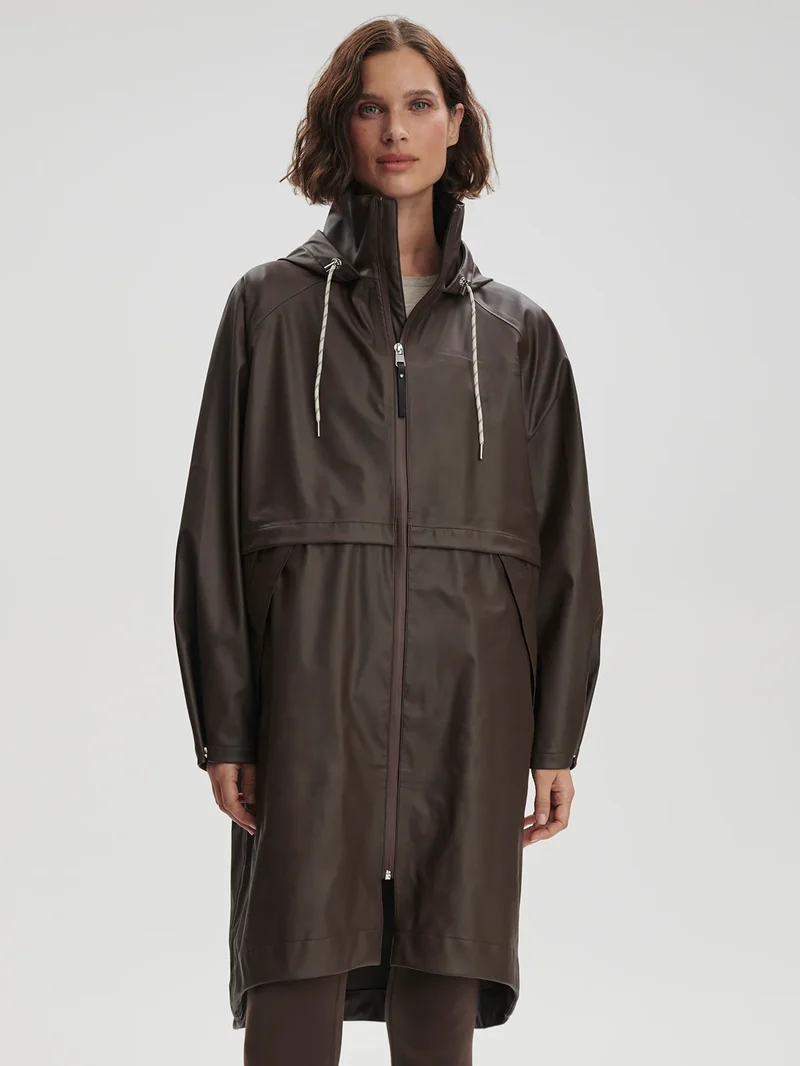 Kirsten Rain Coat Dark Truffle