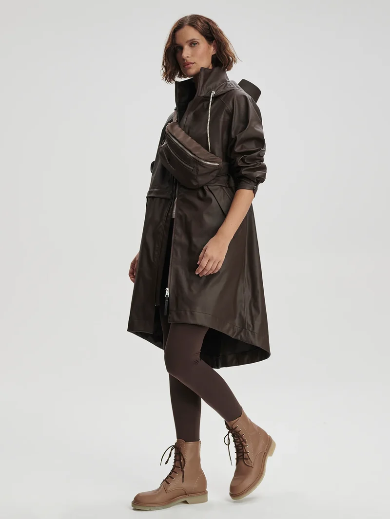 Kirsten Rain Coat Dark Truffle