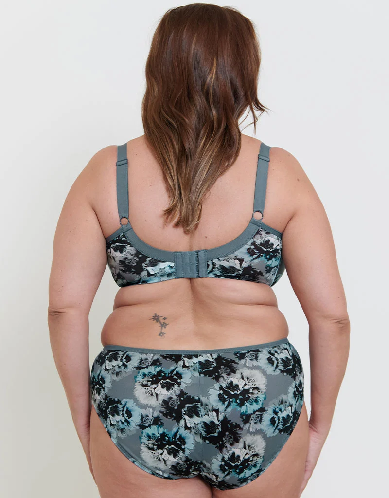 Adella Athena Aura Full Cup Side Support Bra Blue Floral Print