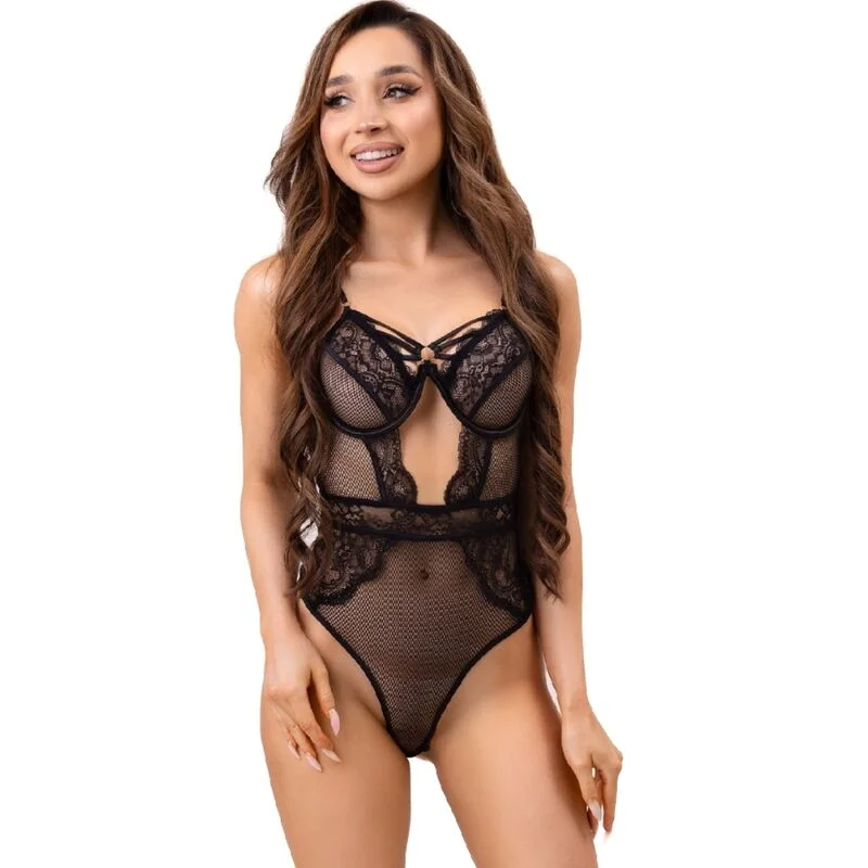 LIVCO CORSETTI FASHION - PAULA - BODY MIT SPITZENVERZIERUNGEN - SCHWARZ