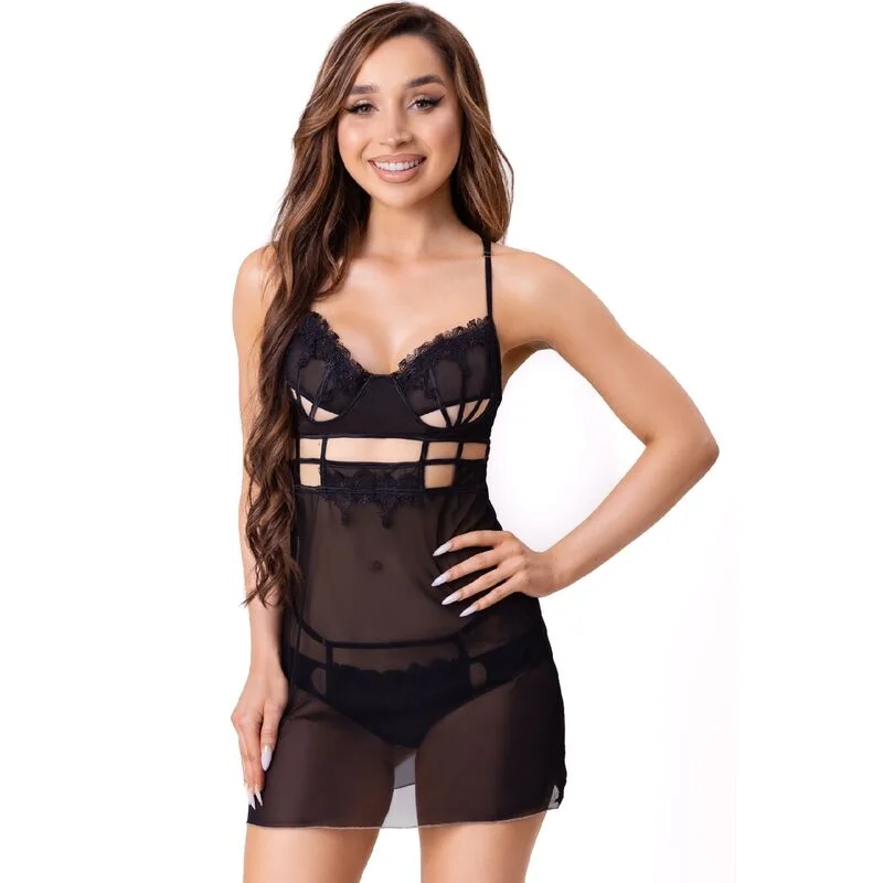 LIVCO CORSETTI FASHION - MAIA - BABYDOLL + TANGA - SCHWARZ
