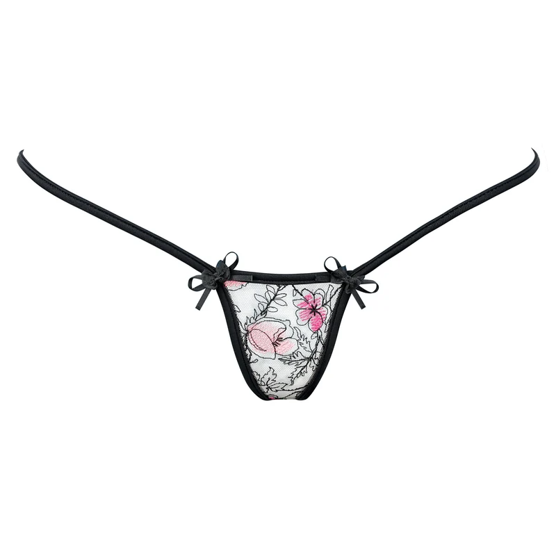 Flowerdream - Micro G-String - Schwarz/Pink