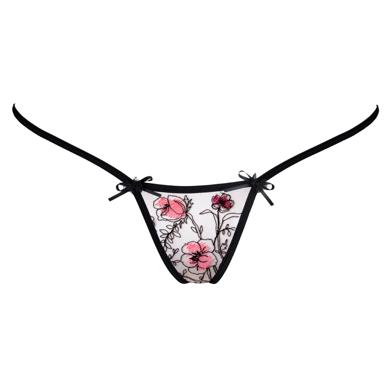 Flowerdream - Mini G-String - Schwarz/Pink