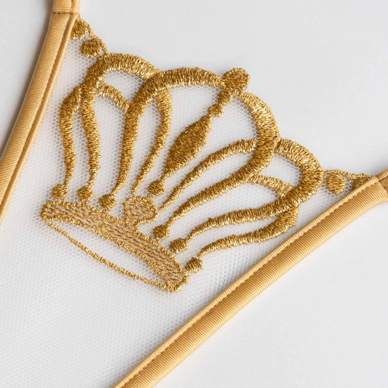 Queen of Love - Gold - Mini G-String mit Schmuck