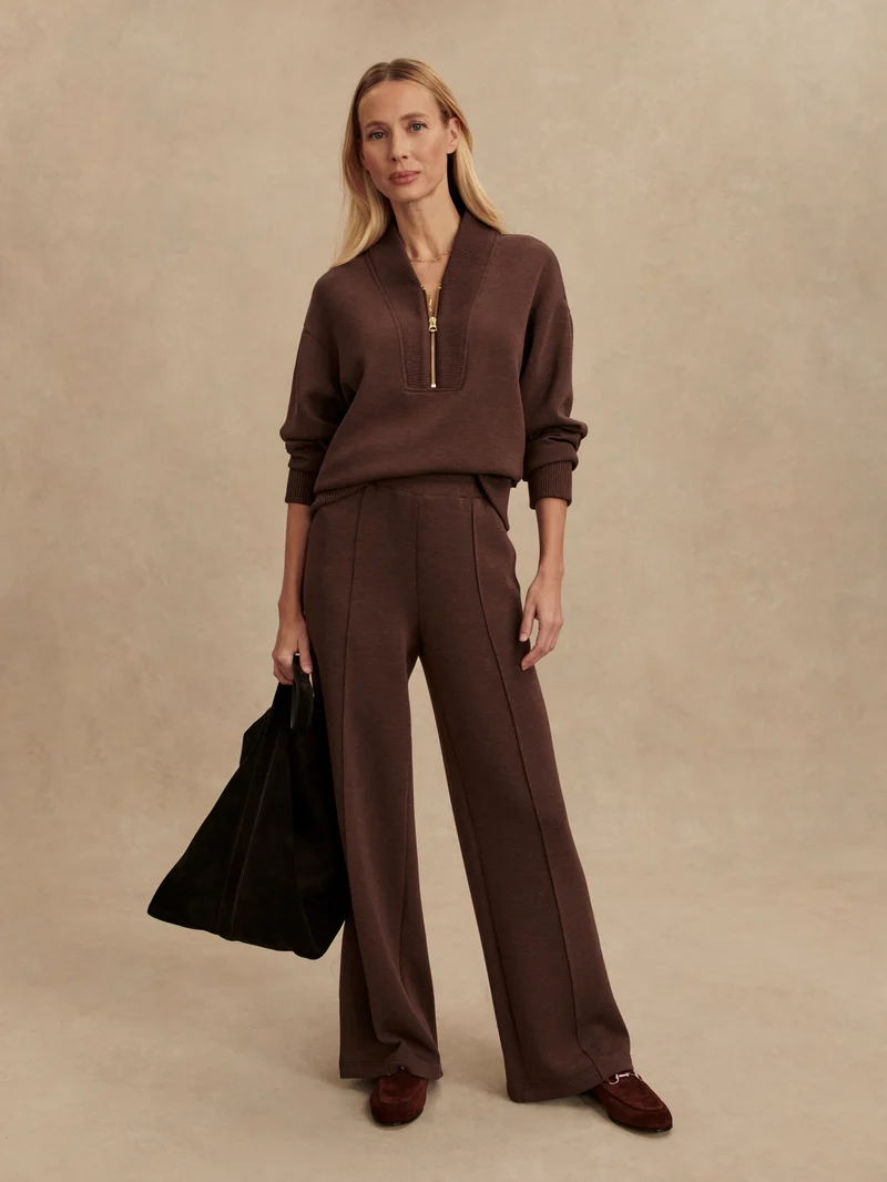 Sally Half Zip Sweat Coffee Bean Marl
