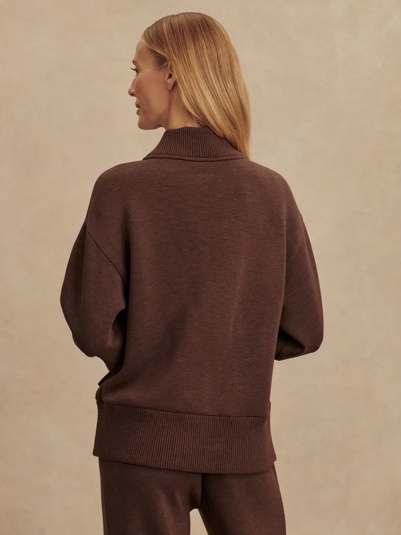 Sally Half Zip Sweat Coffee Bean Marl